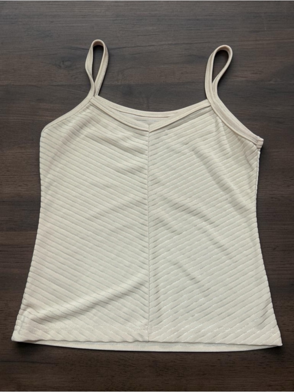 Boston Proper Cream Ribbed Camisole with Fine Straps